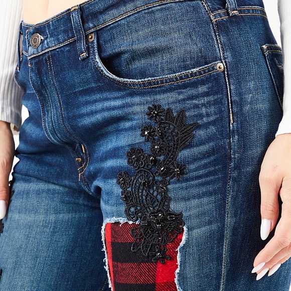 ❤️BRAND NEW Plus Size LAUREN Ralph Lauren Indigo Patchwork Jeans - Picture 5 of 14